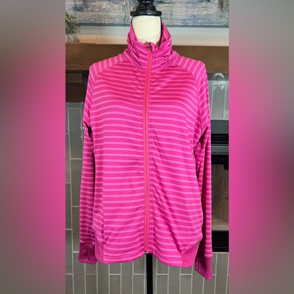 Abacus Jackets & Blazers - #799 Abacus Golf Pink Stripped Full Zip Mulligan Jacket Large